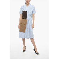 Gestreiftes Hemdkleid mit Patch-Detail