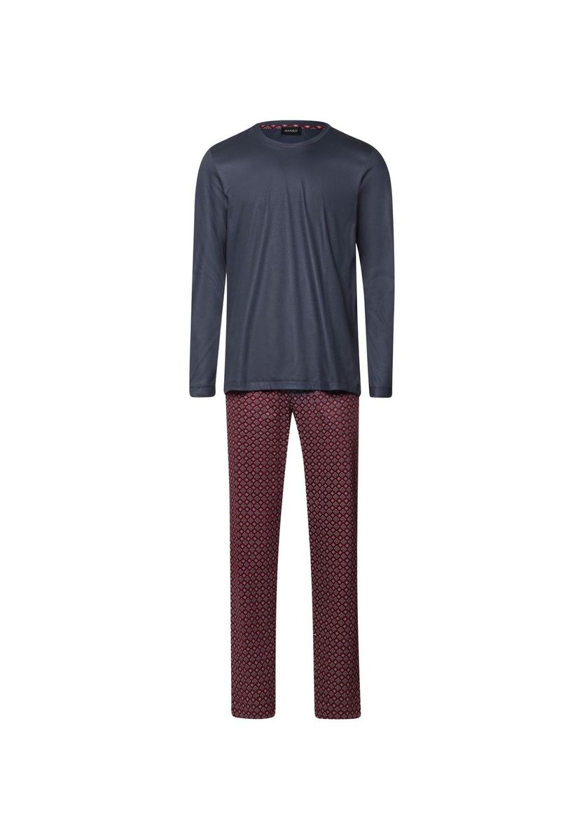 Herren Baumwoll Langarm Pyjama Set