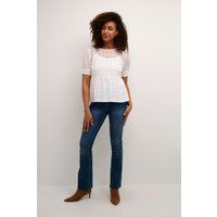 Kurzarm-Bluse Feminine white