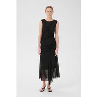 Ärmelloses, gerafftes Jersey-Midikleid