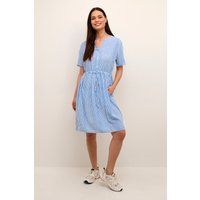 Kleid Weibliche Silhouette blue white
