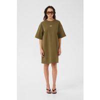 Olivgrünes Oversize-T-Shirt-Kleid