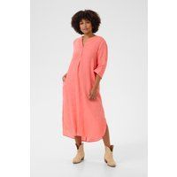 Gerades Leinen-Midikleid