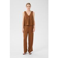 Ärmellose Bluse Loose fit brown