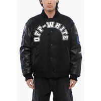 Varsity Jacke mit Lederärmeln und Logo
