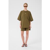 Kurzarm-Bluse Oversize fit olive
