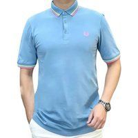 Piqué-Baumwoll-Poloshirt mit Zierstreifen