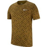 Khakigrünes T-Shirt mit Allover-Logo