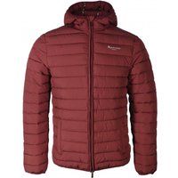 Burgunderfarbene, gesteppte, leichte Jacke mit Kapuze