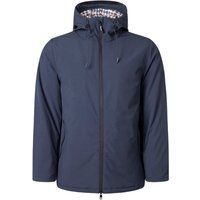 Herren Marineblaue Mittellange Parkajacke
