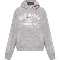 Grau melierter Hoodie mit Grafik