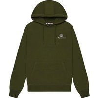 Olivgrüner Baumwoll-Hoodie mit Logo