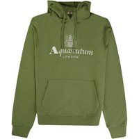 Olivgrüner Baumwoll-Hoodie mit Logo