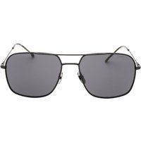 Mattschwarze Aviator-Sonnenbrille mit grauen Gläsern