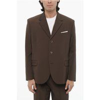 Schmal geschnittener brauner Drei-Knopf-Blazer