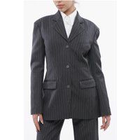 Slim Fit Blazer aus Wollmischung mit Nadelstreifen