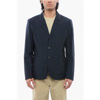 Blauer Einreiher Blazer mit aufgesetzten Taschen
