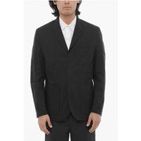 Schmal geschnittener, ungefütterter, schwarzer Blazer