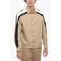 Baumwoll-Overshirt mit Kontrasteinsätzen