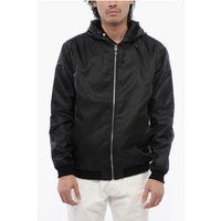 Schwarze leichte Jacke mit Logo-Print