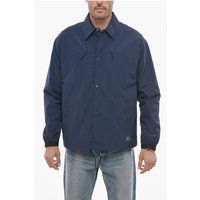 Marineblaue Overshirt-Jacke mit Knöpfen