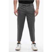 Cropped Chinohose aus Baumwollmischung
