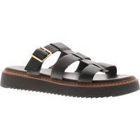 Hush Puppies Damen Sandalen Celeste Slingback Gladiator Leder Schnalle Schwarz