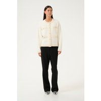 Cremefarbene Strickjacke im Oversize-Schnitt