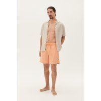 Korallenfarbene Badeshorts mit gerader Passform