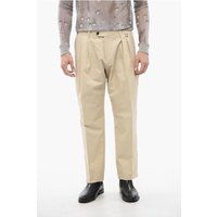 Beige Plisseehose LEXNDER mit Nietendetails