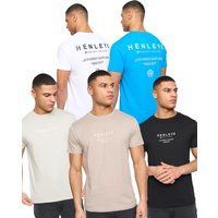 Henleys - "Henstack" T-Shirt für Herren(5er-Pack) (Bunt)