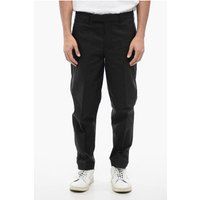 Schwarze Baumwollmischhose mit regulärer Passform