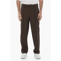 Schlanke, plissierte, gerade geschnittene Hose