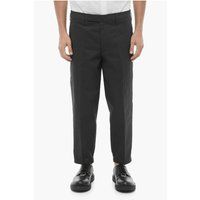 Klassische Cropped Schwarze Stoffhose