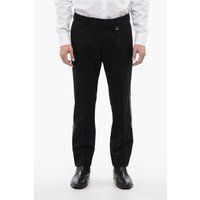 Schwarze Wollhose mit Strassstreifen