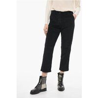 Cropped Cordhose mit konischem Schnitt