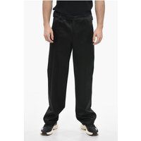 Locker geschnittene Satinhose in Schwarz