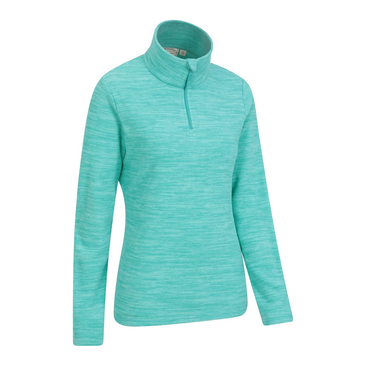 Meliertes Microfleece-Oberteil mit Viertelreißverschluss