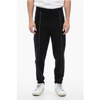 Schwarze Tape-Fit Jogginghose aus Viskosemischung