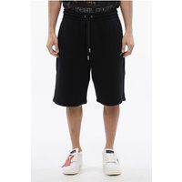 Schwarze Shorts aus gebürstetem Baumwolljersey
