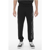 Schwarze Skinny Fit Jogginghose mit Blitzen
