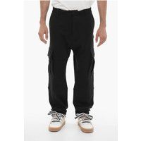 Schwarze Cargo-Jogginghose mit Stickerei