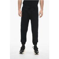 Schwarze Neopren Skinny Biker Jogginghose