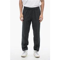 Relaxte Hose mit Kordelzug und Textur