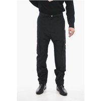 Schwarze Cargo-Hose aus Nylon mit Relaxed Fit