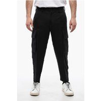 Schwarze Cargohose aus Seidenmischung