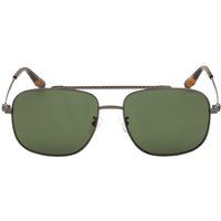 Gunmetal Aviator Sonnenbrille mit grünen Gläsern