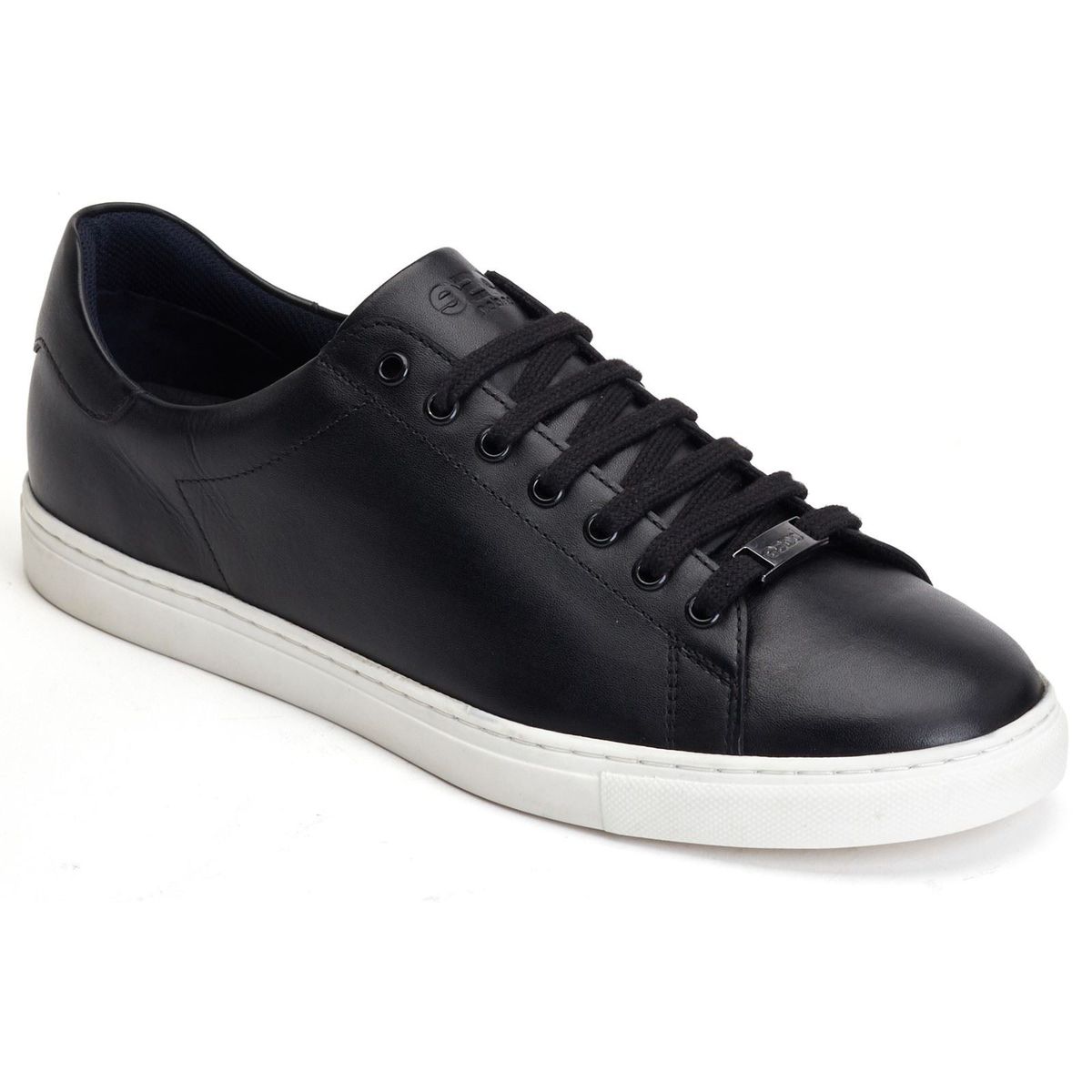 Base London Tucker Schwarze Ledersneaker für Herren
