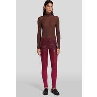 Damen Beschichtete Skinny Hose mit Hoher Taille