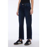Boyfriend Jeans mit dunkler Waschung und ausgefranstem Saum